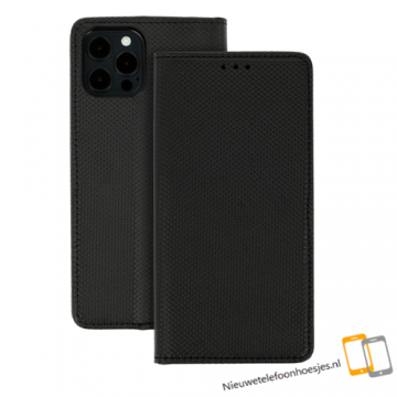 Apple iphone 15 serie bookcase flipcase hoesje zwart nieuwetelefoonhoesjes