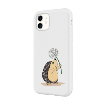 Apple iphone 11 11pr0 11promax wit siliconen hoesje egeltje