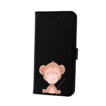 Apple iphone 11 11pro 11promax bookcase hoesje zwart aapje