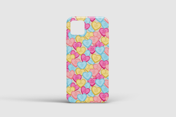 Apple iphone 11 11pro 11promax hoesje siliconen case wit gekleurde hartjes