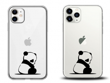 Apple iphone 11 11pro 11promax siliconen hoesje transparant panda