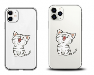 Apple iphone 11 11pro 11promax siliconen hoesje transparant schattig katje