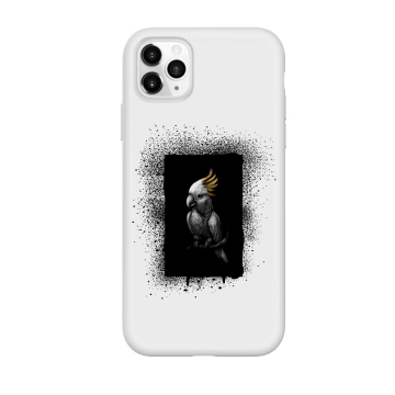 Apple iphone 11 11pro 11promax siliconen hoesje wit kakatoe