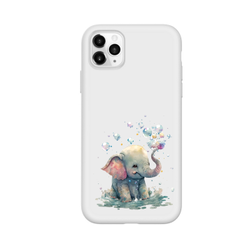 Apple iphone 11 11pro 11promax siliconen hoesje wit olifantje