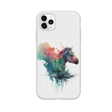 Apple iphone 11 11pro 11promax siliconen hoesje wit zebra