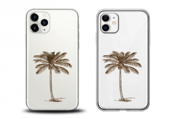 Apple iphone 11 11pro 11promax transparant siliconen hoesje palmboom