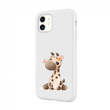 Apple iphone 11 11pro 11promax wit siliconen hoesje schattig girafje
