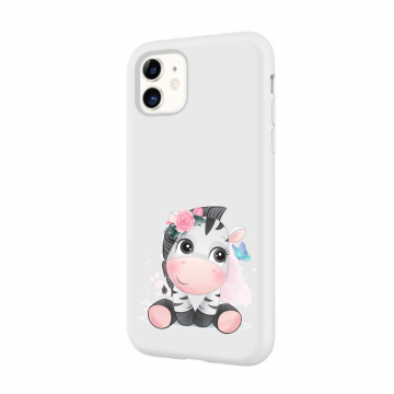 Apple iphone 11 11pro 11promax wit siliconen hoesje schattige zebra