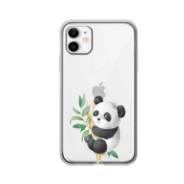Apple iphone 11 11pro siliconen hoesje transparant panda