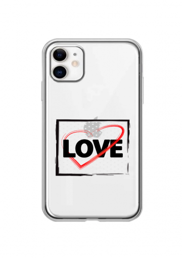 Apple iphone 11 11pro transparant cover siliconen hoesje love