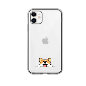 Apple iphone 11 hoesje transparant corgi hondje