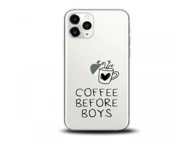 Apple iphone 11 pro 11 pro max siliconen hoesje transparant coffee before boys