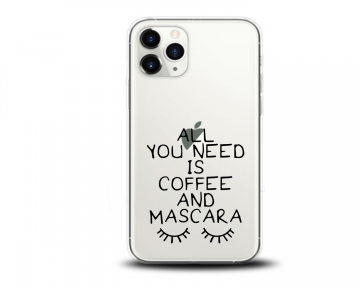 Apple iphone 11 pro 11 pro max siliconen hoesje transparant coffee mascara
