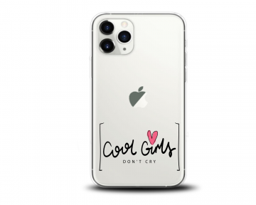 Apple iphone 11 pro 11 pro max siliconen hoesje transparant cool girls dont cry