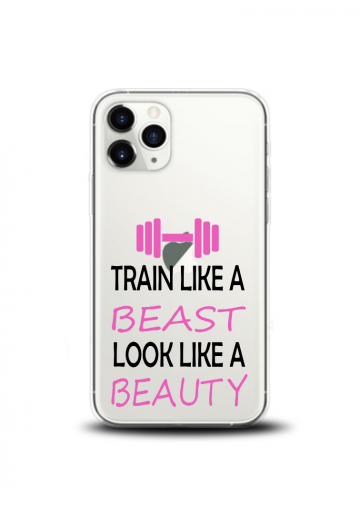 Apple iphone 11 pro 11 pro max siliconen hoesje transparant train like a beast