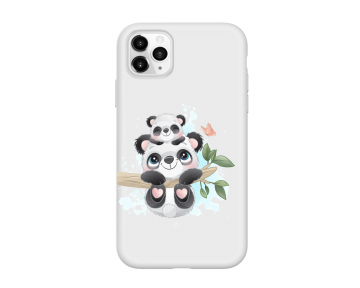 Apple iphone 11 pro 11 pro max siliconen hoesje wit schattige pandas