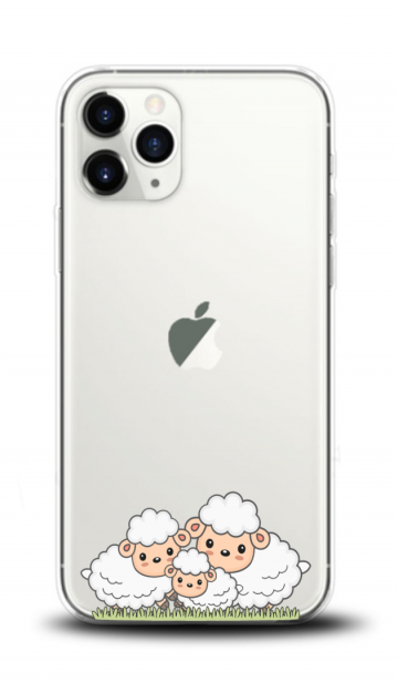 Apple iphone 11 pro siliconen hoesje transparant schattige schaapjes