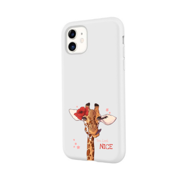 Apple iphone 11 siliconen backcover hoesje wit you look nice