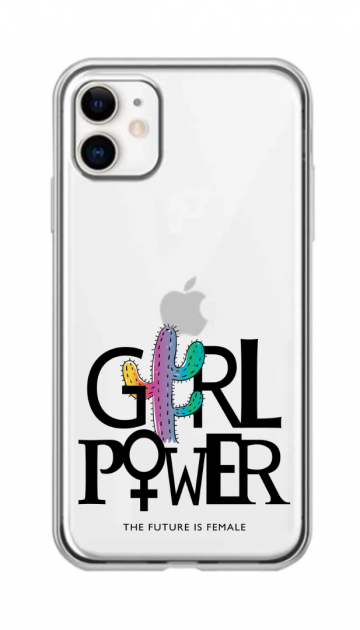 Apple iphone 11 siliconen cover hoesje transparant girl power