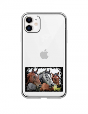 Apple iphone 11 siliconen cover telefoonhoesje transparant 3 paarden