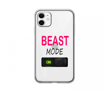 Apple iphone 11 siliconen hoesje transparant beast mode on