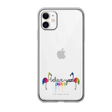 Apple iphone 11 siliconen hoesje transparant believe in your dreams