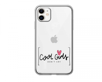 Apple iphone 11 siliconen hoesje transparant cool girls dont cry