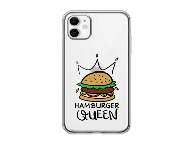 Apple iphone 11 siliconen hoesje transparant hamburger queen