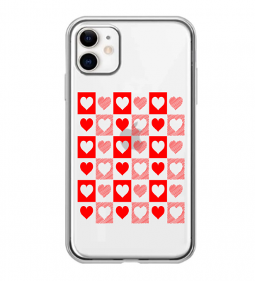 Apple iphone 11 siliconen hoesje transparant hartjes