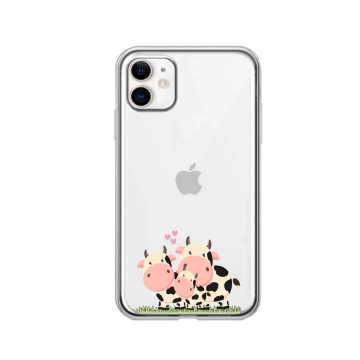Apple iphone 11 siliconen hoesje transparant koeien