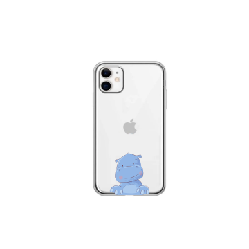 Apple iphone 11 siliconen hoesje transparant nijlpaardje