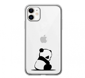 Apple iphone 11 siliconen hoesje transparant panda