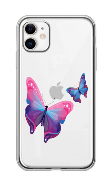 Apple iphone 11 siliconen hoesje transparant vlinders