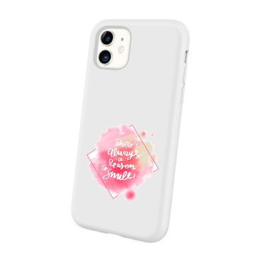 Apple iphone 11 siliconen hoesje wit smile