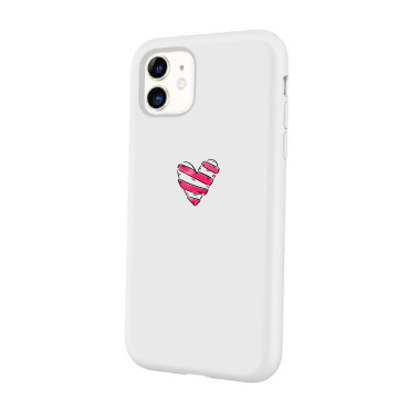 Apple iphone 11 wit siliconen hoesje hartje