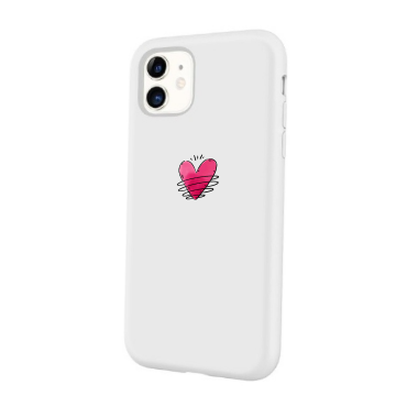 Apple iphone 11 wit siliconen hoesje slijlvol hartje