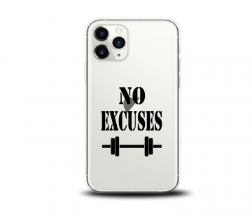 Apple iphone 11pro 11 pro max siliconen hoesje transparant no excuses