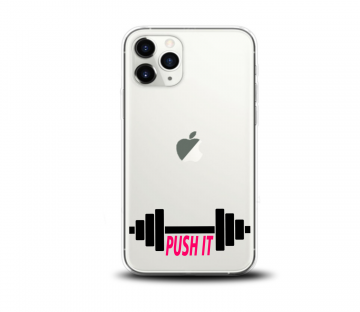 Apple iphone 11pro 11 pro max siliconen hoesje transparant push it