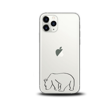 Apple iphone 11pro 11promax siliconen hoesje transparant ijsbeer