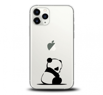 Apple iphone 11pro 11promax siliconen hoesje transparant panda