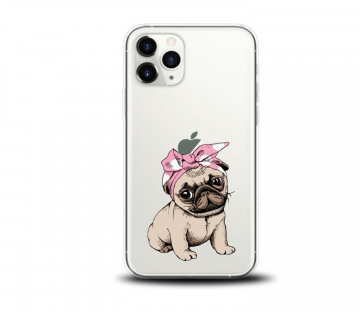 Apple iphone 11pro 11promax siliconen hoesje transparant schattig hondje