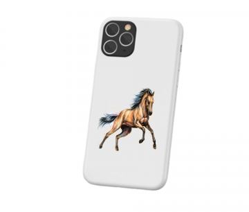 Apple iphone 11pro 11promax wit siliconen hoesje paard in galop