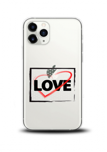 Apple iphone 11pro max transparant cover siliconen hoesje love