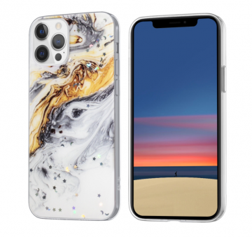 Apple iphone 12 12pro siliconen hoesjes sterretjes goud zilver