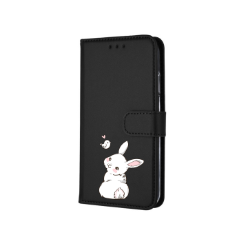 Apple iphone 12 bookcase hoesje zwart telefoonhoesjes iphone 12mini 12 12pro 12promax hoesje bookcase telefoonhoes konijntje