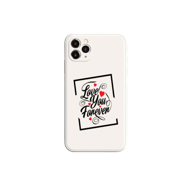 Apple iphone 12 serie cream wit siliconen hoesje love you forever