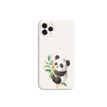 Apple iphone 12 serie cream wit siliconen hoesje panda