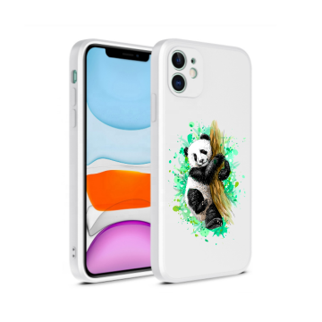 Apple iphone 12 serie wit siliconen  hoesje panda