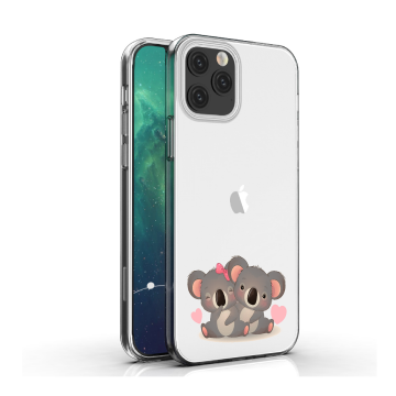 Apple iphone 12mini 12 12pro 12promax siliconen hoesje transparant koalabeertjes