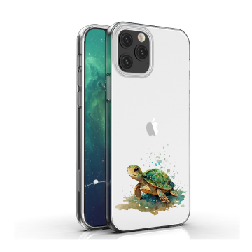 Apple iphone 12mini 12 12pro 12promax siliconen hoesje transparant schildpad